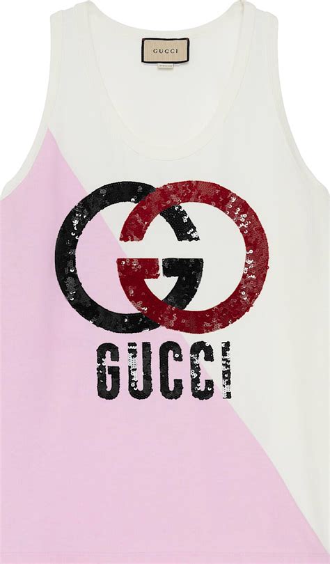 pink gucci tank top|Gucci cropped tank top.